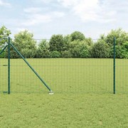 vidaXL Cerca Euro da com 7 Postes de Espinho 1x10 m em Aço Galvanizado Verde