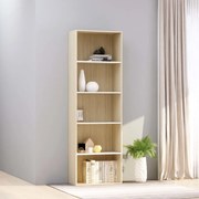 vidaXL Estante 5 prateleiras derivados de madeira branco/carvalho