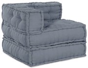 vidaXL Pouffe Modular Cinza 70x70x54 em Tecido