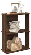 vidaXL Estante c/ 3 prateleiras derivados de madeira carvalho castanho