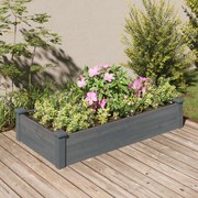 vidaXL Canteiro elevado c/ forro 120x60x25 cm abeto maciço cinzento