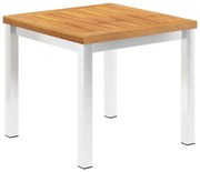 Mesa de apoio jardim 45x45x38 cm acácia maciça/aço inoxidável