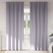 vidaXL Cortinas 2 pcs Cinza Metálico 225 x 140 cm Poliéster