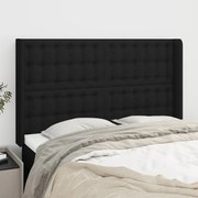 Cabeceira de cama c/ abas tecido 147x16x118/128 cm preto