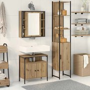 vidaXL Conjunto de Móveis para Banheiro 3 Peças - Carvalho Artisan em Madeira de Engenharia
