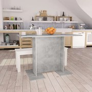 vidaXL Mesa de jantar 110x60x75 cm derivados madeira cinzento cimento