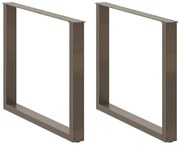 vidaXL Pés para mesa de jantar em formato de U, 3 peças, aço natural, 100x(72-73) cm, aço