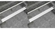 VidaXL Dreno de chuveiro linear 2pcs bolhas 1030x140 mm aço inoxidável