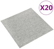 Ladrilhos carpete para pisos 20 pcs 5 m² 50x50cm cinzento-claro