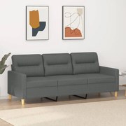 vidaXL Sofá de 3 lugares 180 cm tecido cinza-escuro