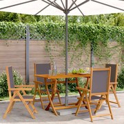 vidaXL Cadeiras jardim reclin. 4 pcs tecido/madeira maciça antracite