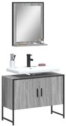 vidaXL 2 pcs conj. móveis casa de banho derivados madeira cinza sonoma