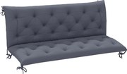 Outsunny Almofada Banco Encosto 150x98x8cm 3 Lugares Conforto Exterior 6 Cordões Fixação Jardim Terraço Cinza | Aosom Portugal