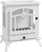 HOMCOM Salamandra Bioetanol com Depósito de 0,9 L e Extinguidor de Aço Inoxidável Tempo de Combustão 3H 45x28x54 cm Branco | Aosom Portugal