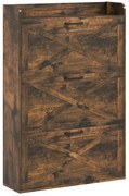 HOMCOM Sapateira de 3 Portas com Prateleiras Ajustáveis Estilo Industrial para 24 Pares de Sapatos 80x24x118 cm Castanho Rústico | Aosom Portugal