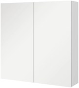 kleankin Armário de Banheiro de Parede com Espelho, Armário de Armazenamento 2 Portas 3 Níveis Prateleira Ajustável 60 x 15 x 60 cm branco | Aosom Portugal