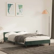 Estrutura de cama sem colchão 120x200 cm veludo verde-escuro