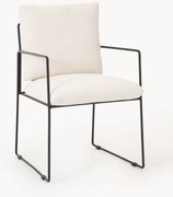 Cadeira de jantar estofada com braços Wayne