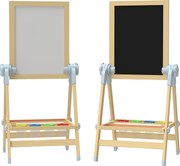 AIYAPLAY Cavalete Infantil com Altura e Ângulo Ajustáveis Dupla Face Quadro Branco Magnético e de Giz 48,5x46,5x70-97 cm Madeira | Aosom Portugal