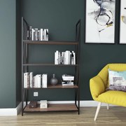 Estante Xena – Nogueira/Preto – 94x33x150 cm
