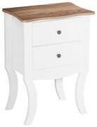 HOMCOM Mesa de cabeceira com 2 gavetas de armazenamento Base elevada para sala de estar Quarto estilo nórdico e vintage 46,5x32x64,5 cm Branco