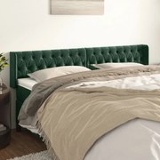 Cabeceira de cama c/ abas veludo 183x16x78/88cm verde-escuro