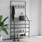vidaXL Bengaleiro com arrumação calçado 90x34x184 cm cinza sonoma