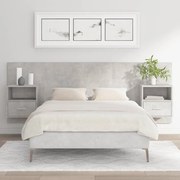 vidaXL Cabeceira de cama com armários madeira processada cinza cimento