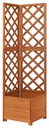 vidaXL Vaso com treliça de canto 40x40x150 cm abeto maciço