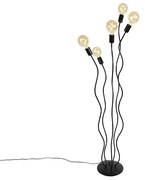 Candeeiro de pé design preto 5-light - Wimme Design