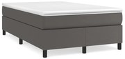 vidaXL Cama boxspring com colchão 120x190 cm couro artificial cinzento