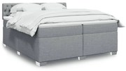vidaXL Cama com molas/colchão 200x200 cm tecido cinza-claro