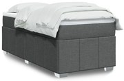 Cama com molas/colchão 90x190 cm tecido cinza-escuro