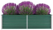 vidaXL Canteiro elevado de jardim aço galvanizado 160x40x45 cm verde