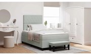 vidaXL Cama Box Spring com Colchão &amp; Banco Cinza Claro 120x190 cm Veludo