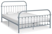 vidaXL Estrutura de cama 160x200 cm metal cinzento