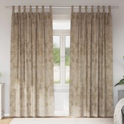 Cortinas de Veludo 2 pcs com Olhais Champanhe 260x140 cm