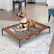 Cama para Animais de estimação Tela Cor de Café 122 x 92 x 23 cm