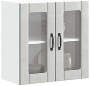 vidaXL Armário de parede de cozinha porta vidro Lucca cinza cimento
