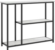 HOMCOM Aparador 100 cm, mesa consola 3 níveis, tampos com efeito mármore, estrutura em aço, branco | Aosom Portugal