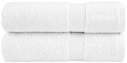 vidaXL Toalhas de mãos premium SOLUND 2 pcs 50x100 cm 600 gsm branco