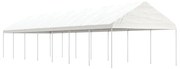 vidaXL Gazebo com telhado 15,61x4,08x3,22 m polietileno branco