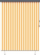 vidaXL Estores de rolo Branco e Laranja 200 x 250 cm Tecido e Alumínio