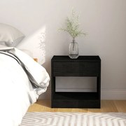 vidaXL Mesa de cabeceira 40x31x40 cm pinho maciço preto