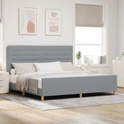 Estrutura de Cama vidaXL em Cinza Claro, 200x200 cm, Tecido