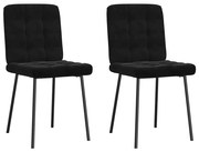 vidaXL Cadeiras de jantar 2 pcs veludo preto