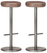 vidaXL Bancos de bar 2 pcs couro genuíno envelhecido castanho