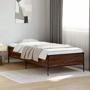 vidaXL Estrutura de cama derivados de madeira/metal carvalho castanho