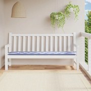 vidaXL Almofadão p/ banco jardim 200x50x4 cm tecido riscas azul/branco