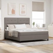 vidaXL Cama com Estrado e Colchão com LED Taupe 180 x 200 cm Tecido